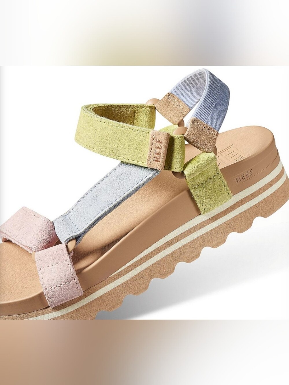 NEW! REEF Platform Sport Sandals in Pastel Mult sz 7 NWT - Picture 5 of 7